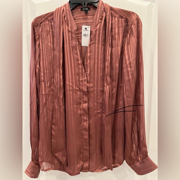 Express Relaxed Portofino V- Neck Form long sleeve woman blouse.New with tags - Picture 7 of 9